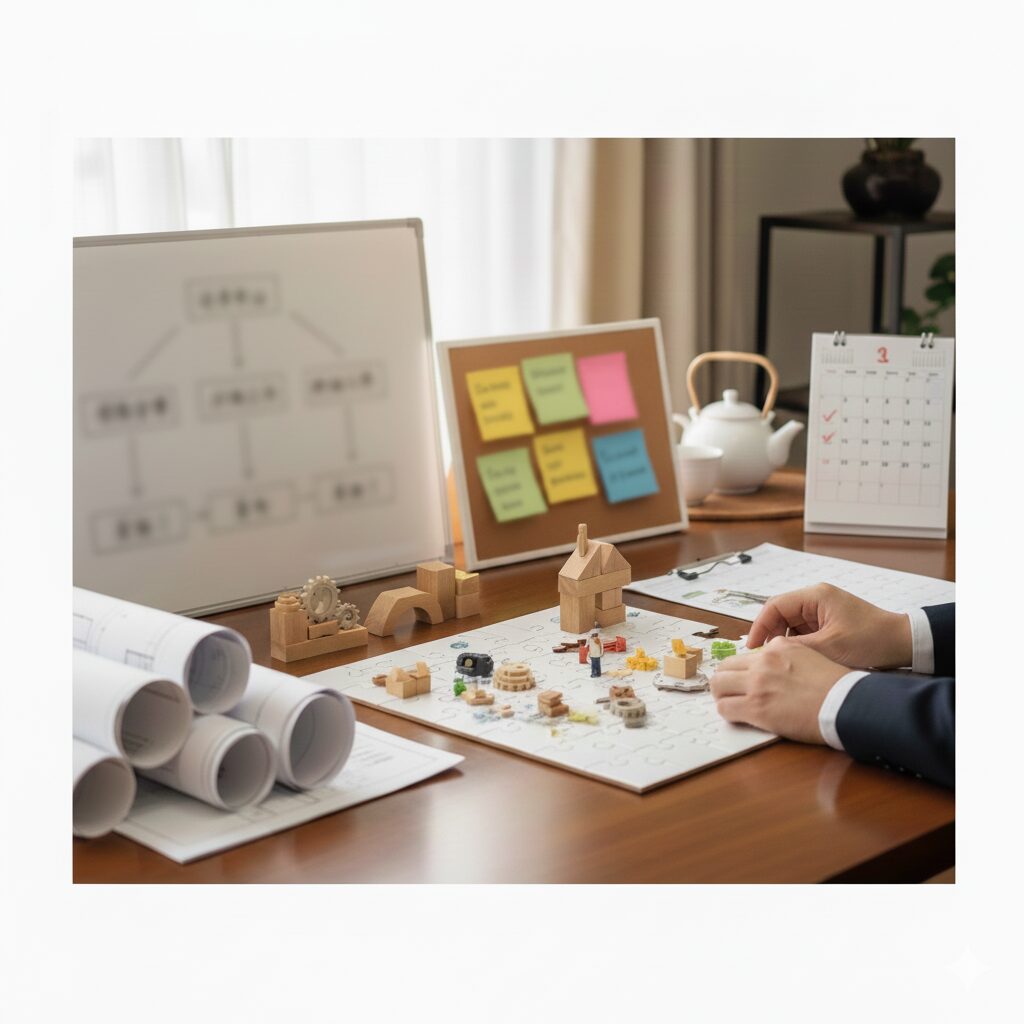 段取りを考えているイメージ画像