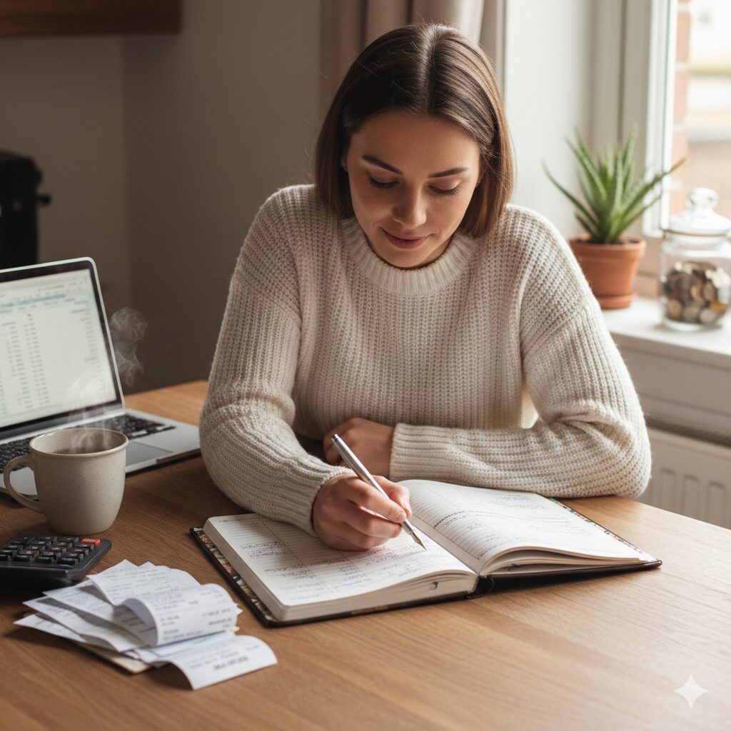 家計簿をつけているイメージ画像