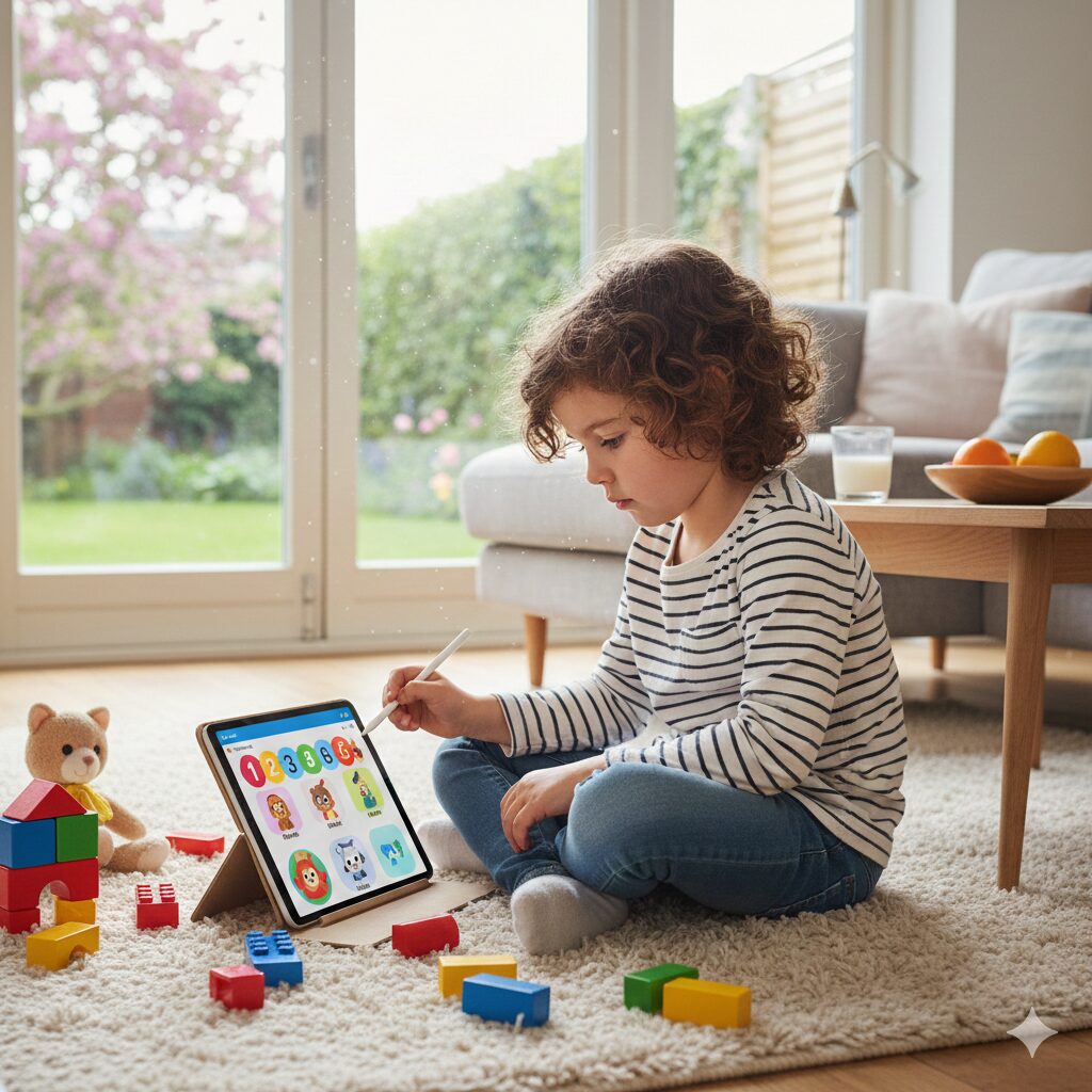 タブレット学習をしている子供のイメージ画像